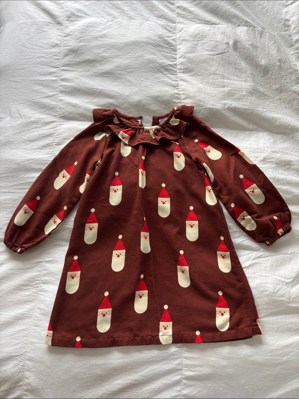 Santa Print Long Sleeve Nightgown